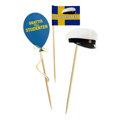 Tårtdekorationer Studenten - 10-pack