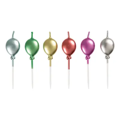 Tårtljus Ballonger Metallic - 6-pack