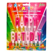 Tårtljus Rosa Happy Birthday