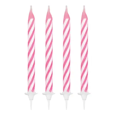 Tårtljus Spiral Rosa/Vit - 24-pack