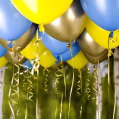 Takballonger Gul/Blå/Guld