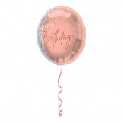 Folieballong Happy Birthday Lush Blush