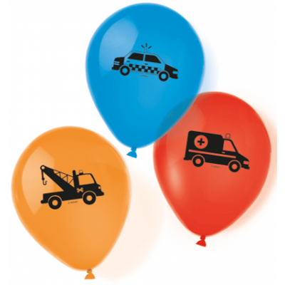 Utryckningsfordon ballonger 6-pack