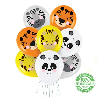 Vilda Djur - Ballonger Mix 8-pack