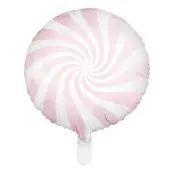 Vit/Ljusrosa Folieballong Candy