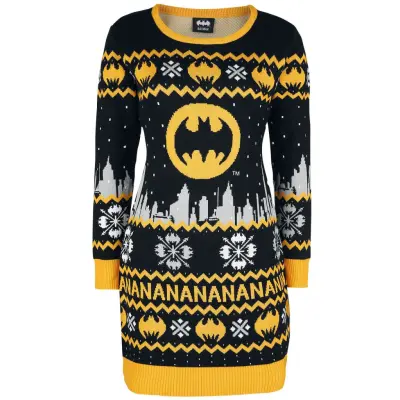 Batman - DC Comics Halvlång klänning - Na Na Na - L - för Dam - svart/grå/gul