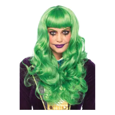 Wicked Joker Grön Deluxe Peruk - One size