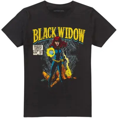 Marvel - Marvel T-shirt - Black Widow - serieomslag i retrostil - M 3XL - för Herr - svart