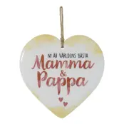 Dekorationshjärta Mamma & Pappa