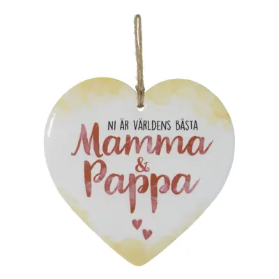Dekorationshjärta Mamma & Pappa