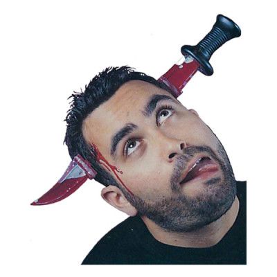 Blodig Kniv Genom Huvudet