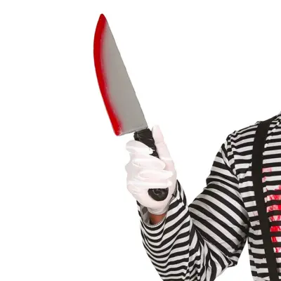 Blodig Kniv i Plast