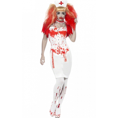 Blodig Sjuksköterska Maskeraddräkt L
