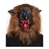 Blodig Varulv Mask med Hår - One size