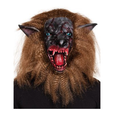 Blodig Varulv Mask med Hår - One size