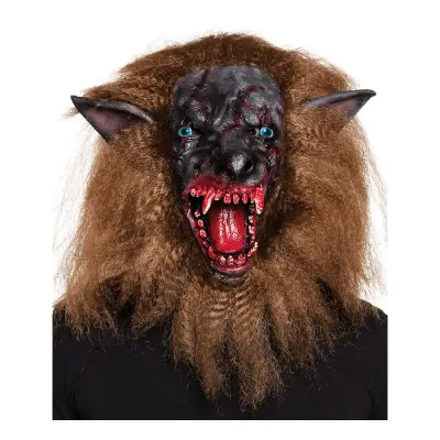 Blodig Varulv Mask med Hår - One size