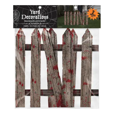 Blodigt Staket Halloween Utomhusdekoration - 2-pack