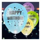 LED-Ballonger Happy Birthday - 4-pack