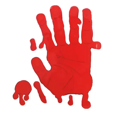 Fönsterdekal Blodig Hand