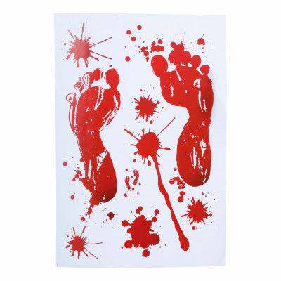 Fönsterdekoration Blodiga Fotavtryck
