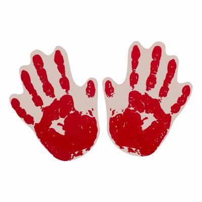 Fönsterdekoration Blodiga Händer - 6-pack