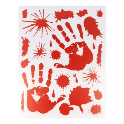 Fönsterstickers Blodiga Händer