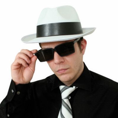 Gangsterhatt Vit - One size