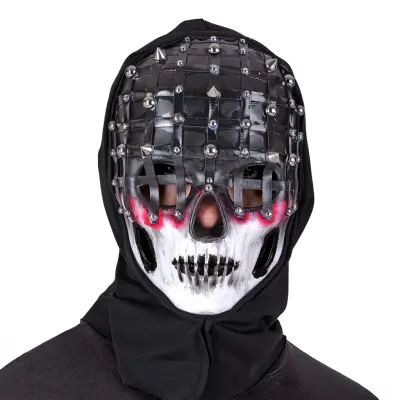 Läskig Mask med Nitar och Huva - One size