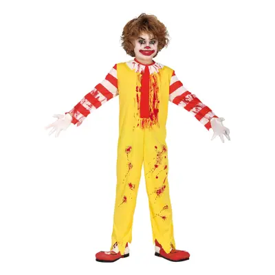 Läskig Snabbmatsclown Barn Maskeraddräkt - X-Small