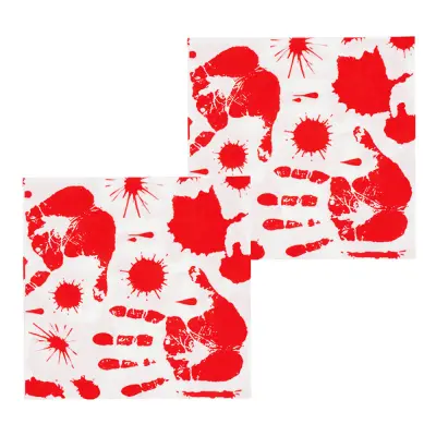 Pappersservetter Blodiga Handavtryck - 12-pack