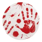 Papperstallrikar Blodiga Avtryck - 6-pack