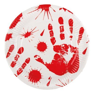 Papperstallrikar Blodiga Avtryck - 6-pack