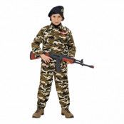 Soldat Kamouflage Barn Maskeraddräkt - Small