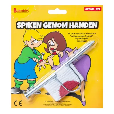 Butterick's Spiken Genom Handen Skämtartikel