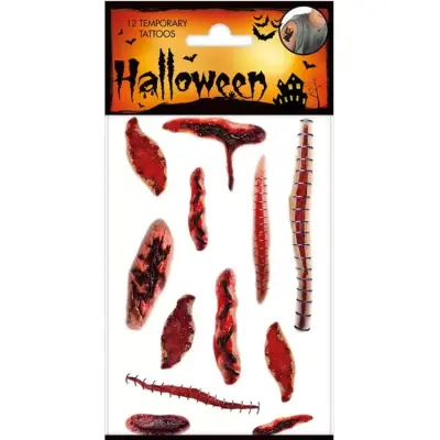 Tatueringar Sår Halloween 12st