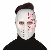 Vit Hockeymask med Blod - One size