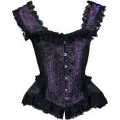 Burleska - Gothic Korsage - Duches - S L - för Dam - syrénlila