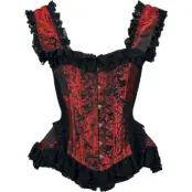Burleska - Gothic Korsage - Duches - XS XL - för Dam - röd
