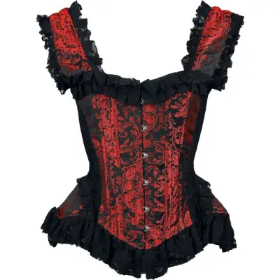 Burleska - Gothic Korsage - Duches - XS XL - för Dam - röd