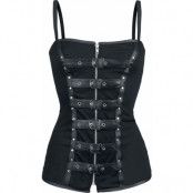 Burleska - Gothic Topp - Biker - S XL - för Dam - svart