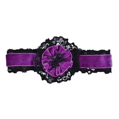 Kraghalsband Burlesque Lila/Svart