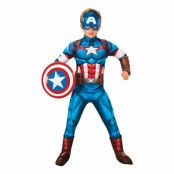 Captain America Deluxe Barn Maskeraddräkt - Small