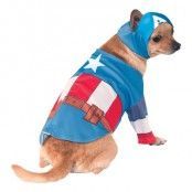 Captain America Hund Maskeraddräkt - Medium