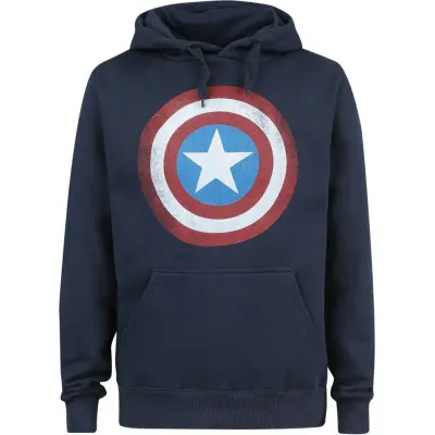 Captain America Luvtröja - Shield Logo - M - för Herr - marinblå