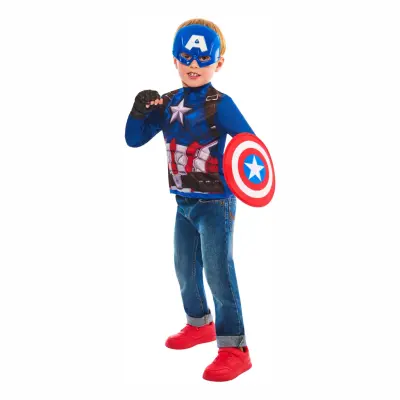 Captain America Maskeradkit för Barn Presentbox