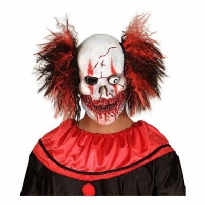 Blodig Clownmask med Hår - One size