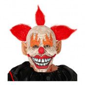 Clown Halloween Mask med Hår - One size