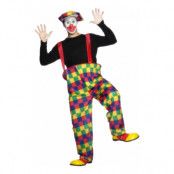 Clown med Hängselbyxor Maskeraddräkt