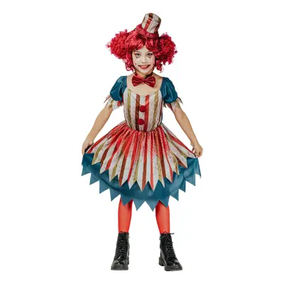 Clown Vintage Klänning Barn Maskeraddräkt - Medium