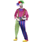 Färgglad mördarclown-dräkt M